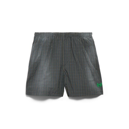 check boxer swim shorts