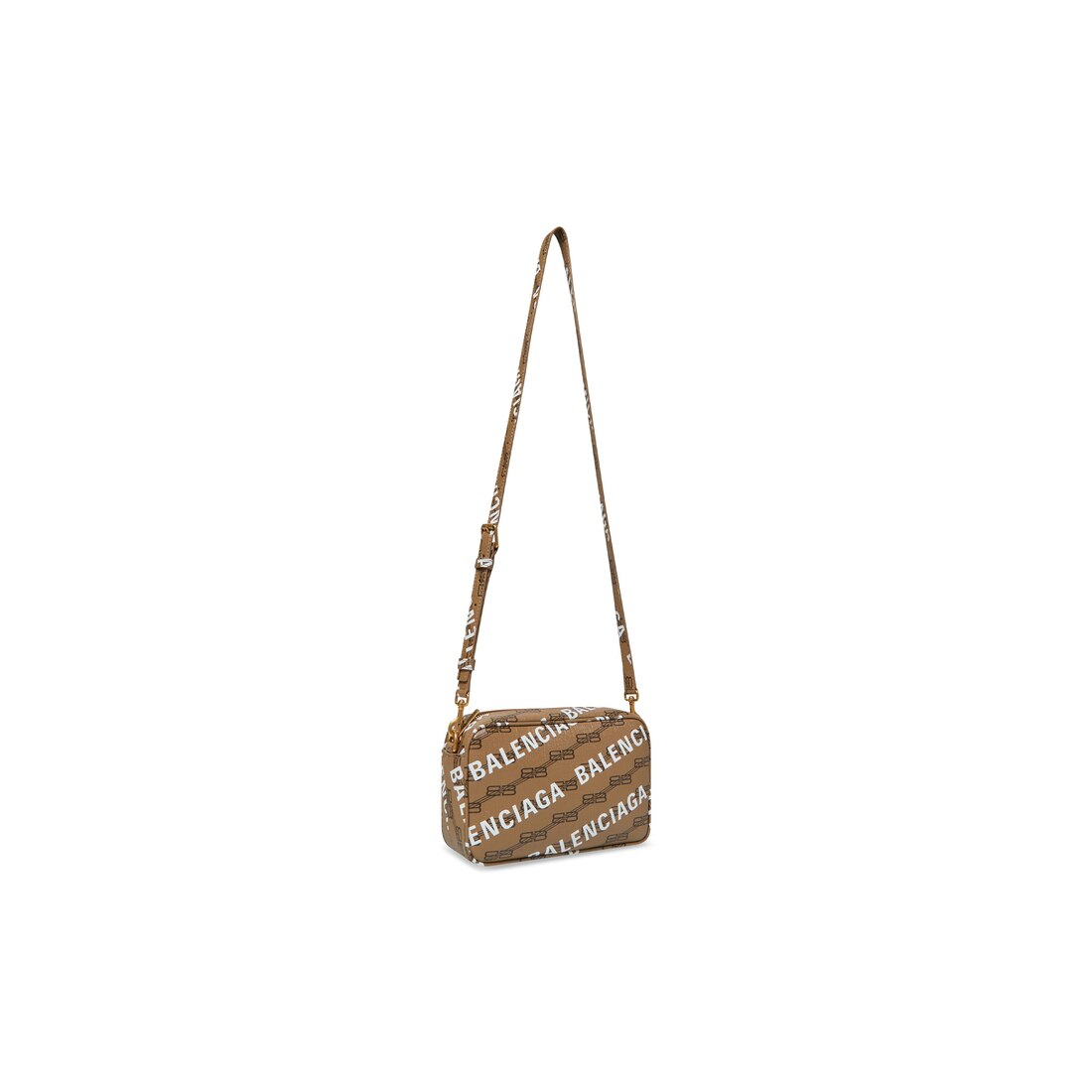 Women's Signature Small Camera Bag Bb Monogram Coated Canvas And Allover  Logo in Beige
