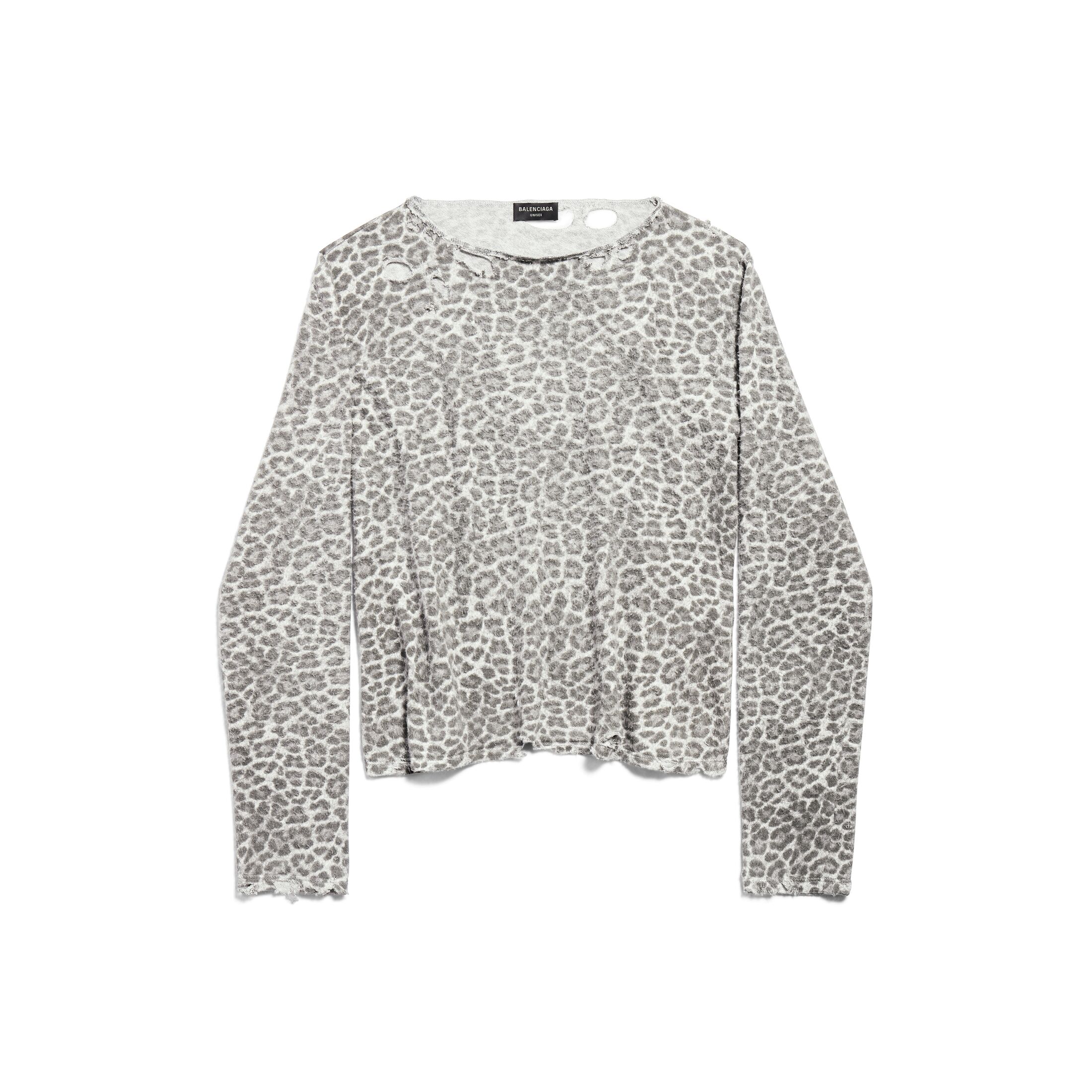 Balenciaga Leopard Sweater - Brown - Unisex - - Cotton