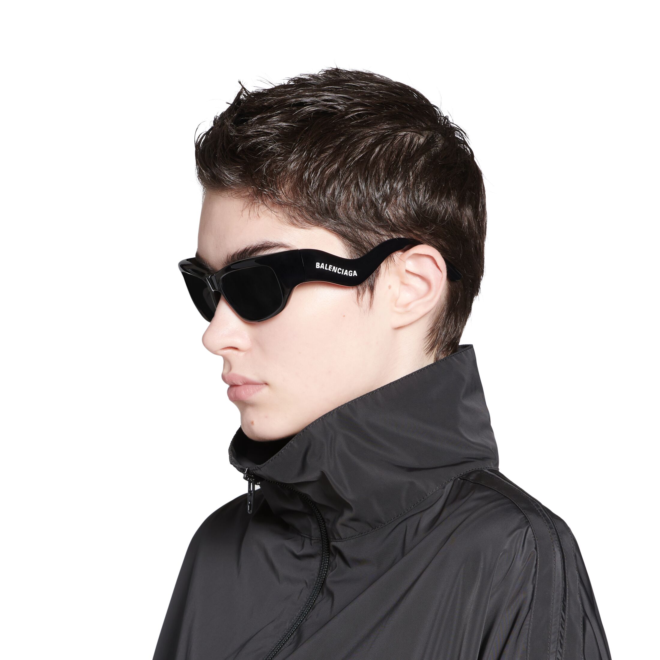 Hamptons Rectangle Sunglasses in Black Balenciaga US