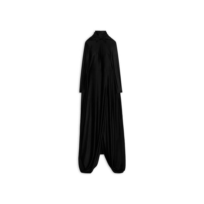 turtleneck drape gown