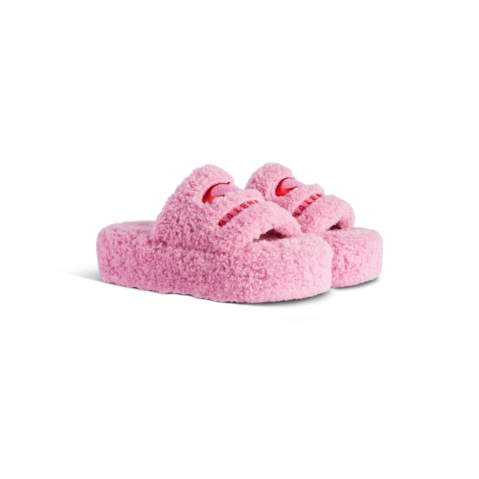 furry platform sandal