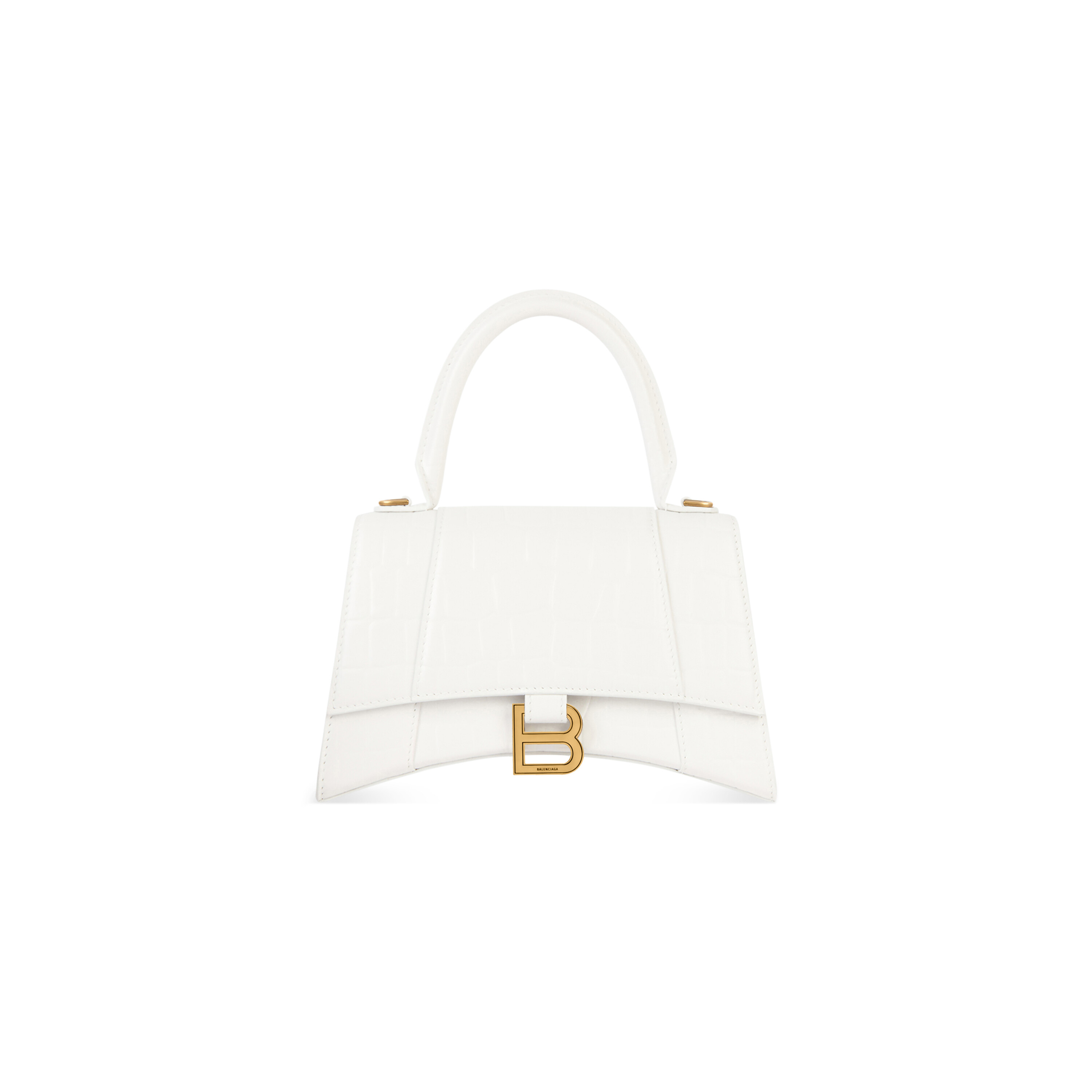Women's Hourglass Handbag Small in White Balenciaga US
