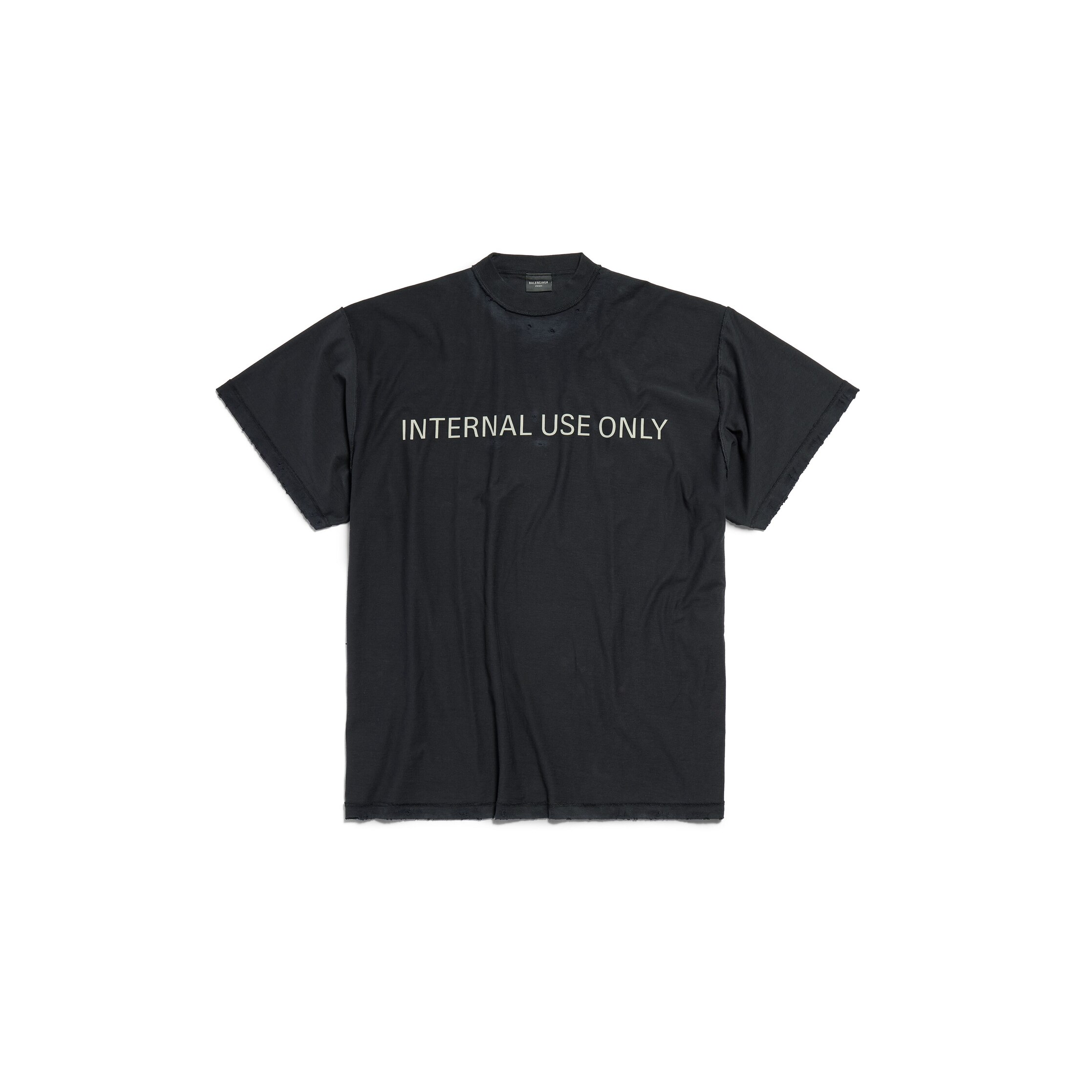 Balenciaga T-Shirt Inside-Out Internal Use Only Oversize - Noir - Unisexe - 5 - Coton