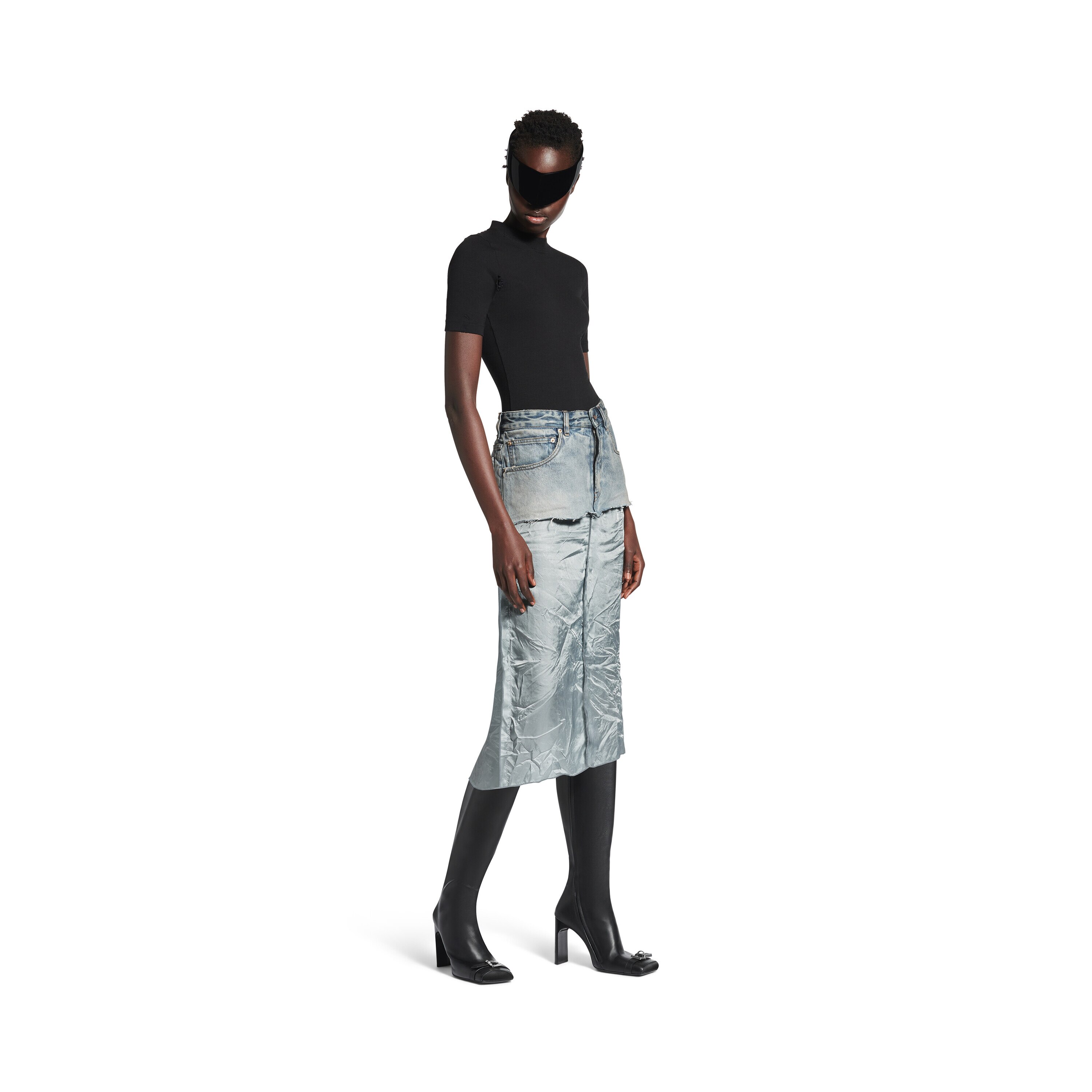 スカート BALENCIAGA Women Skirts 831713TSW671441 Grey Women's Lace-up Skirt in Smoke Grey | Balenciaga GB