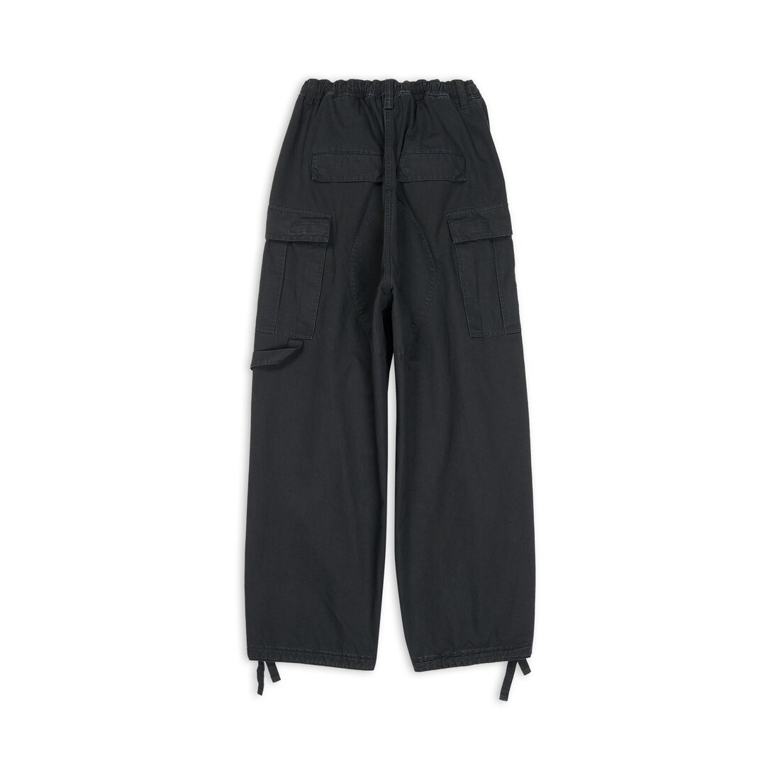 Men's Drawstring Cargo Pants in Black