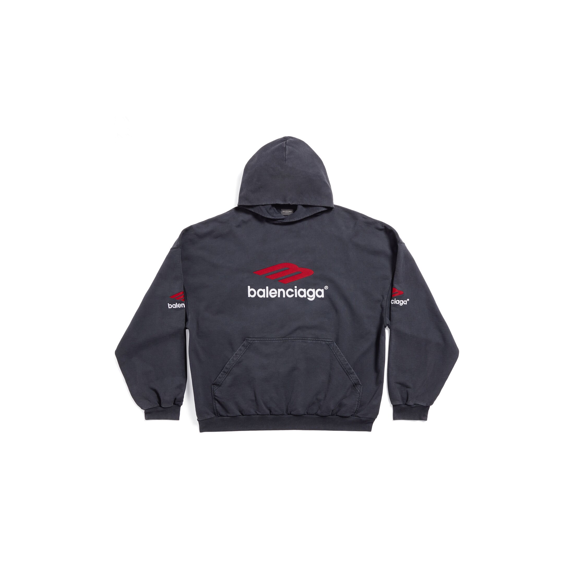 Balenciaga 3B Sports Icon Hoodie Oversized - Black - Man - 1 - Cotton