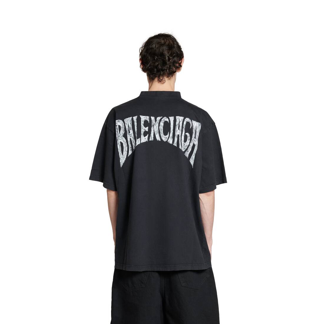 Balenciaga Hand-drawn Tシャツ ミディアムフィット で 杢ブラック