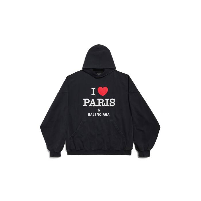 i love paris & balenciaga hoodie large fit