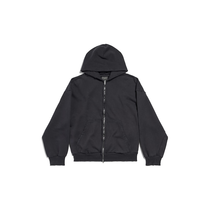 painted zip-up hoodie regular fit