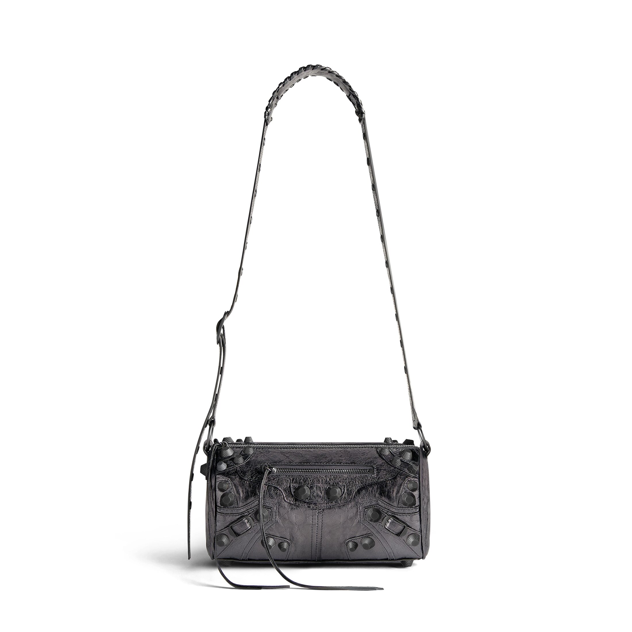 Balenciaga Sac Cylindrique Le Cagole Métallisé - Gris Et Argent - Homme - Cuir D'Agneau