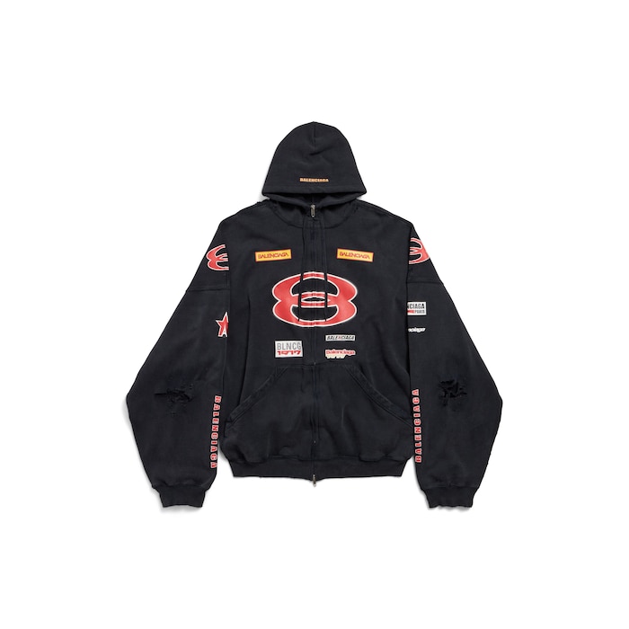 hoodie zippé sponsor logos fit large