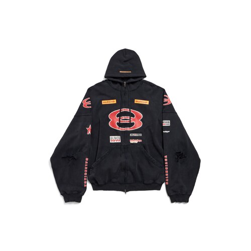 sponsor logos hoodie大号拉链连帽卫衣