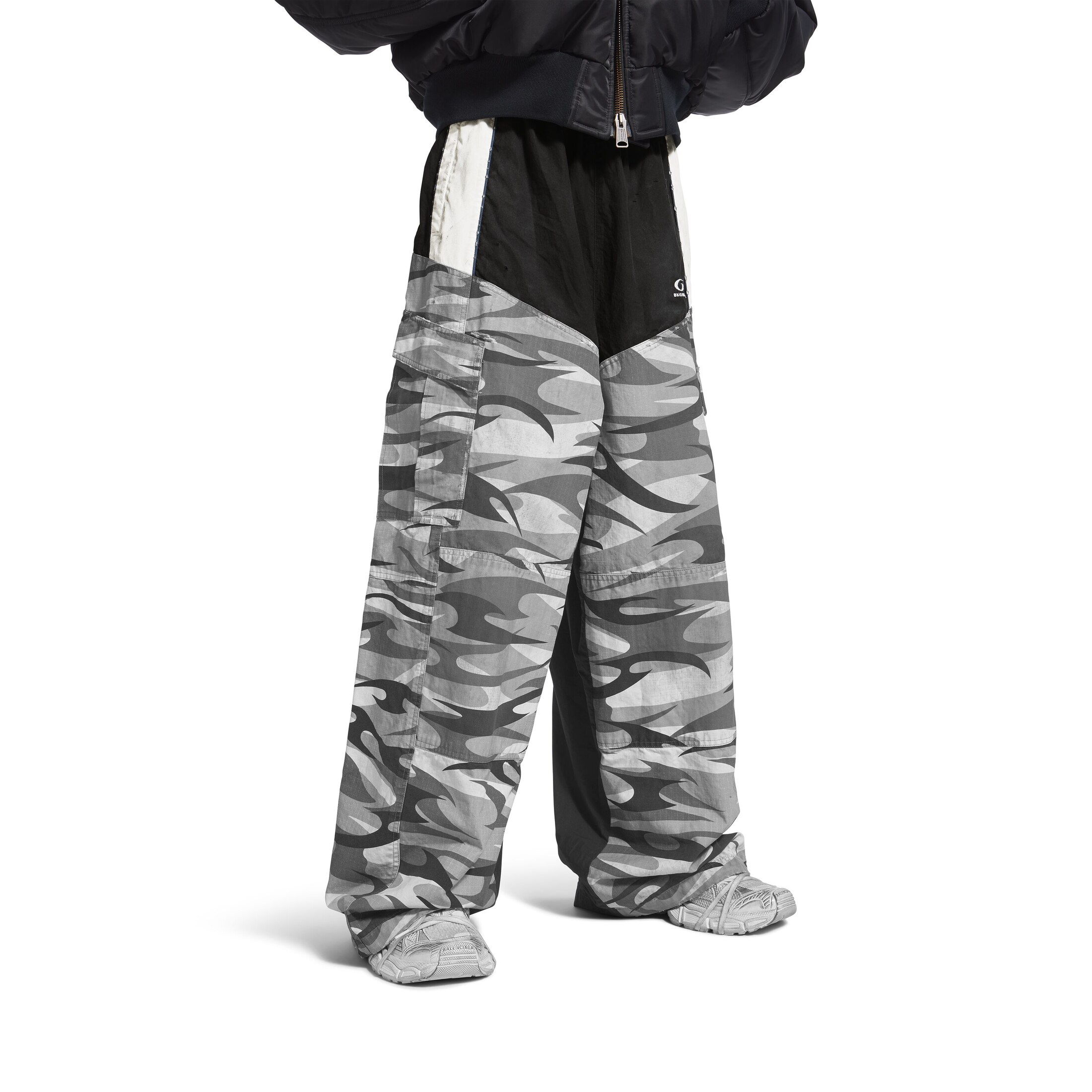 cut-up cargo tracksuit pants