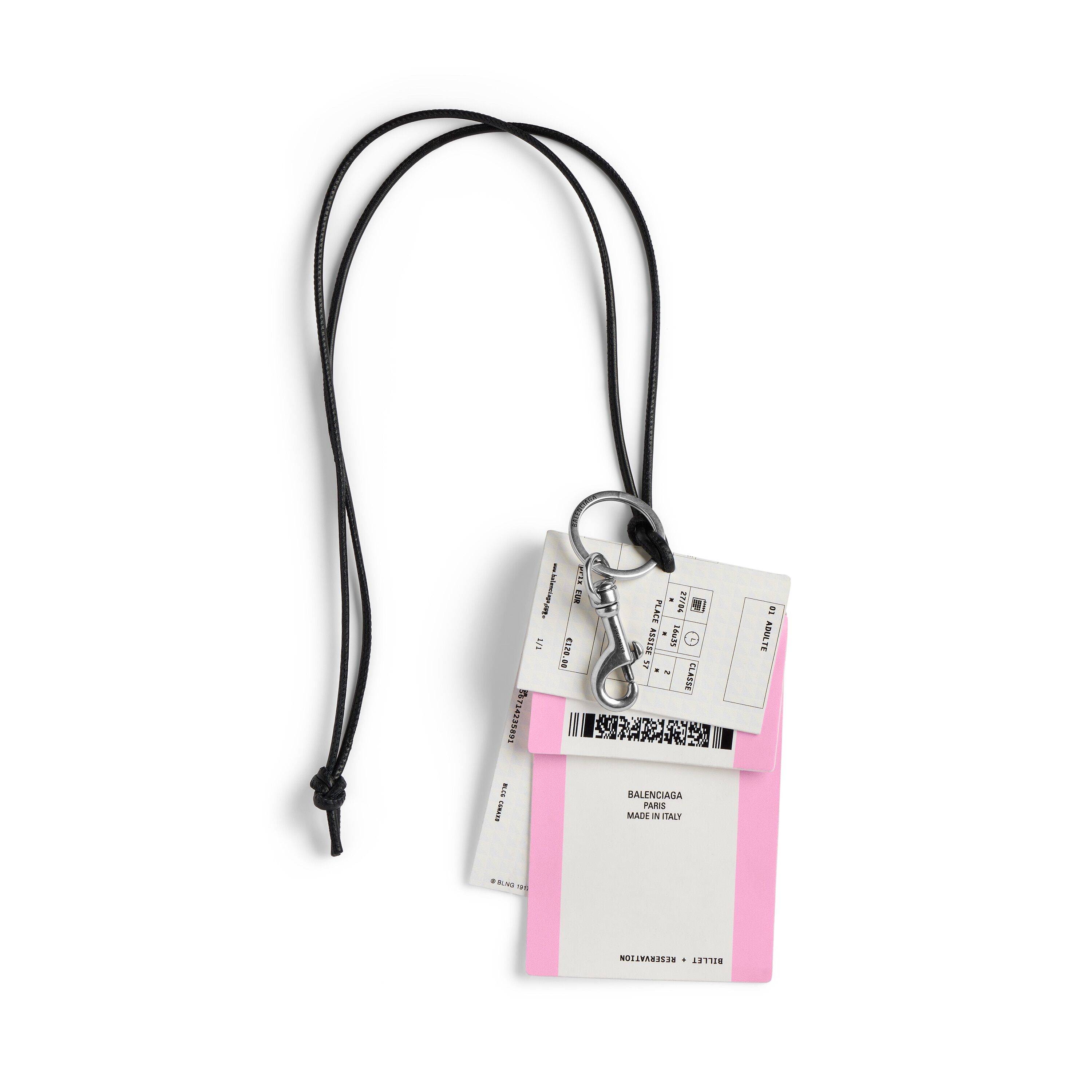 【関税込み】Balenciaga ホワイト Train Ticket キーホルダー Balenciaga: ホワイト Train Ticket キーホルダー | SSENSE 日本