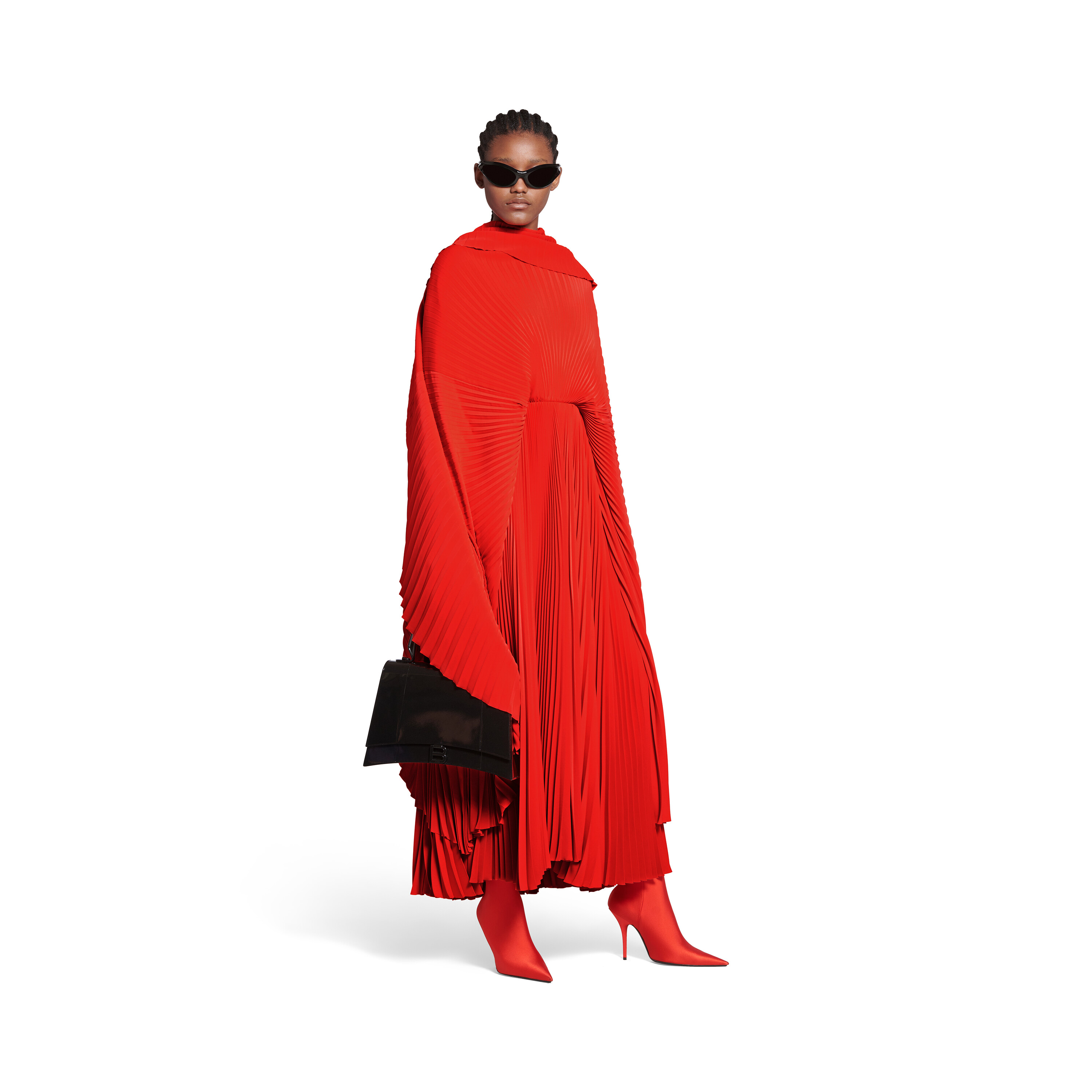 Tab stretch-cotton minidress in red - Balenciaga