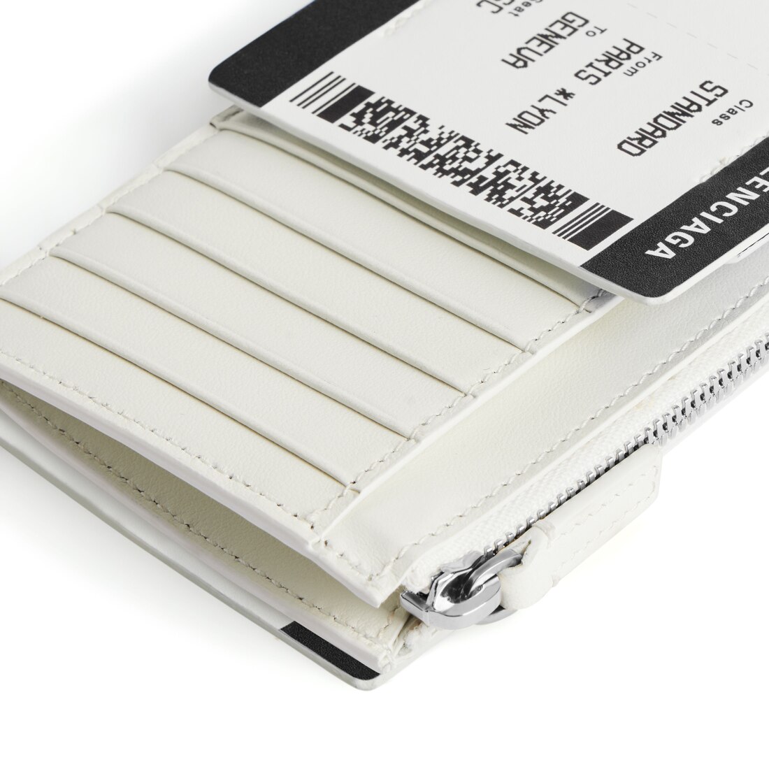 Men's Passport Boarding Pass Long Coin And Card Holder in Black/white