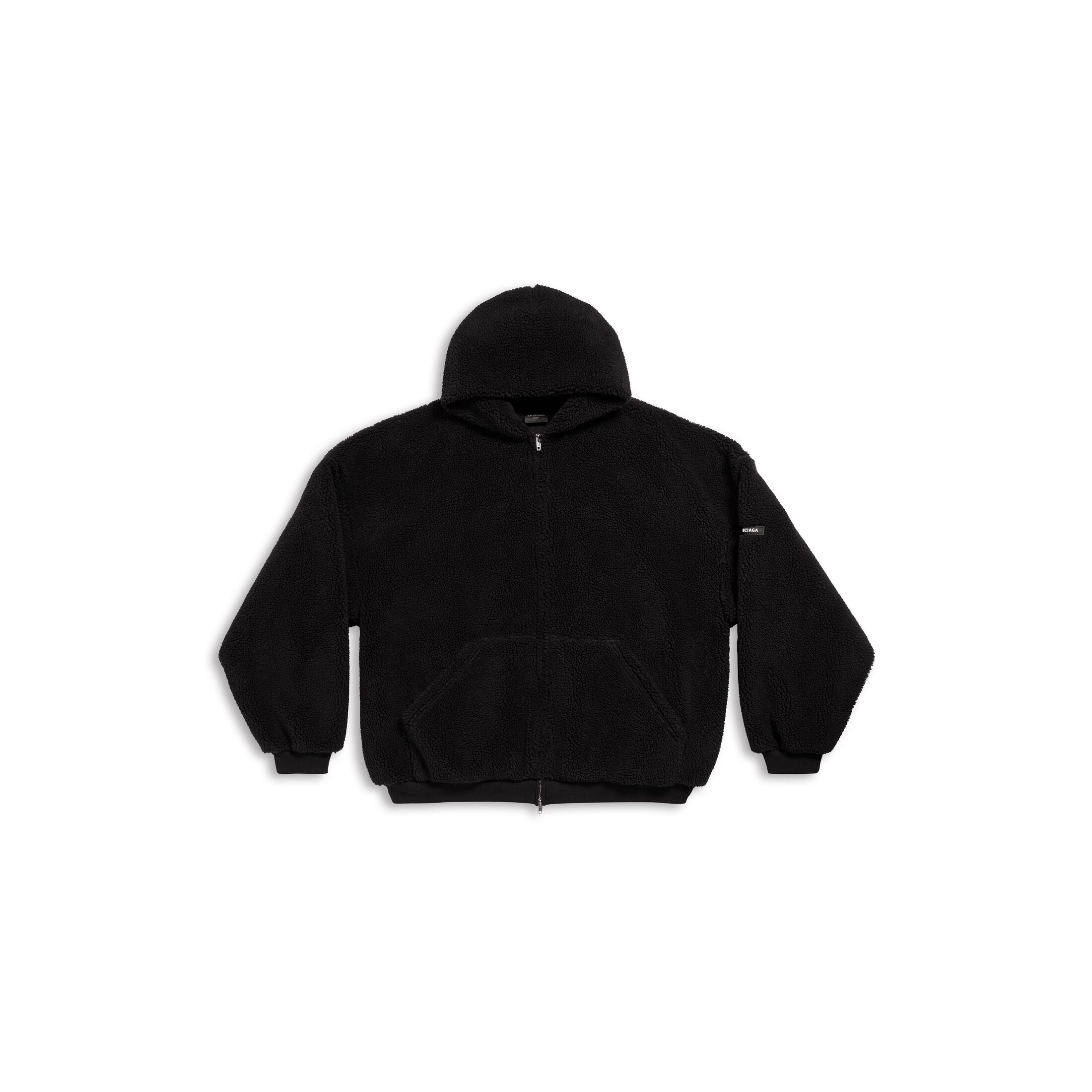Balenciaga Outerwear Zip-Up Hoodie Oversized - Black - Men's - - Polyester
