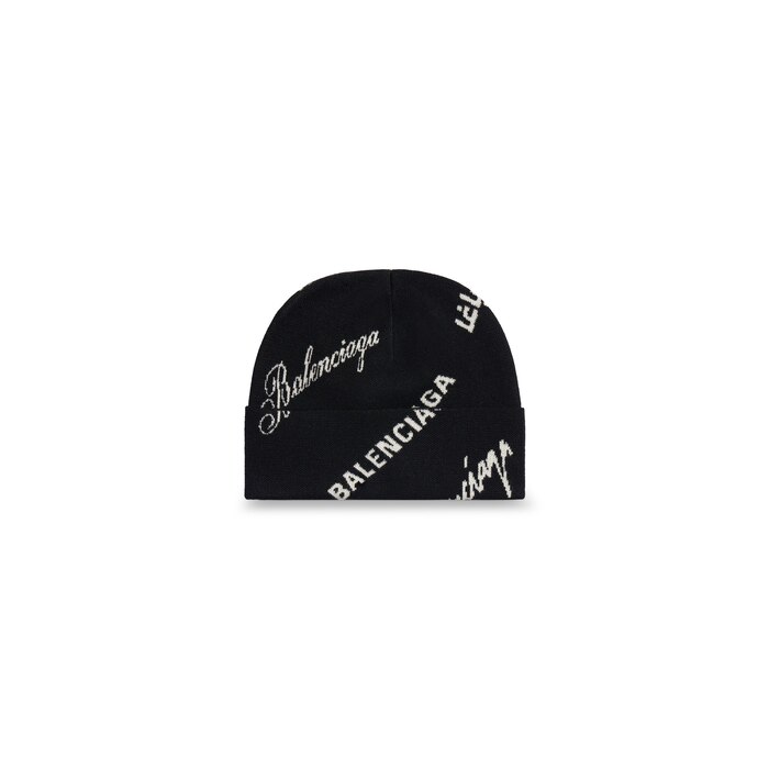 balenciaga beanie on head