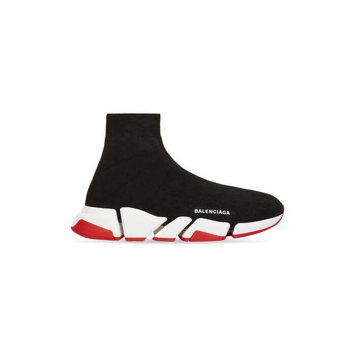 Balenciaga RedBlack Leather Nubuck Suede And Fabric Race Runner Sneakers  Size 37 Balenciaga  TLC