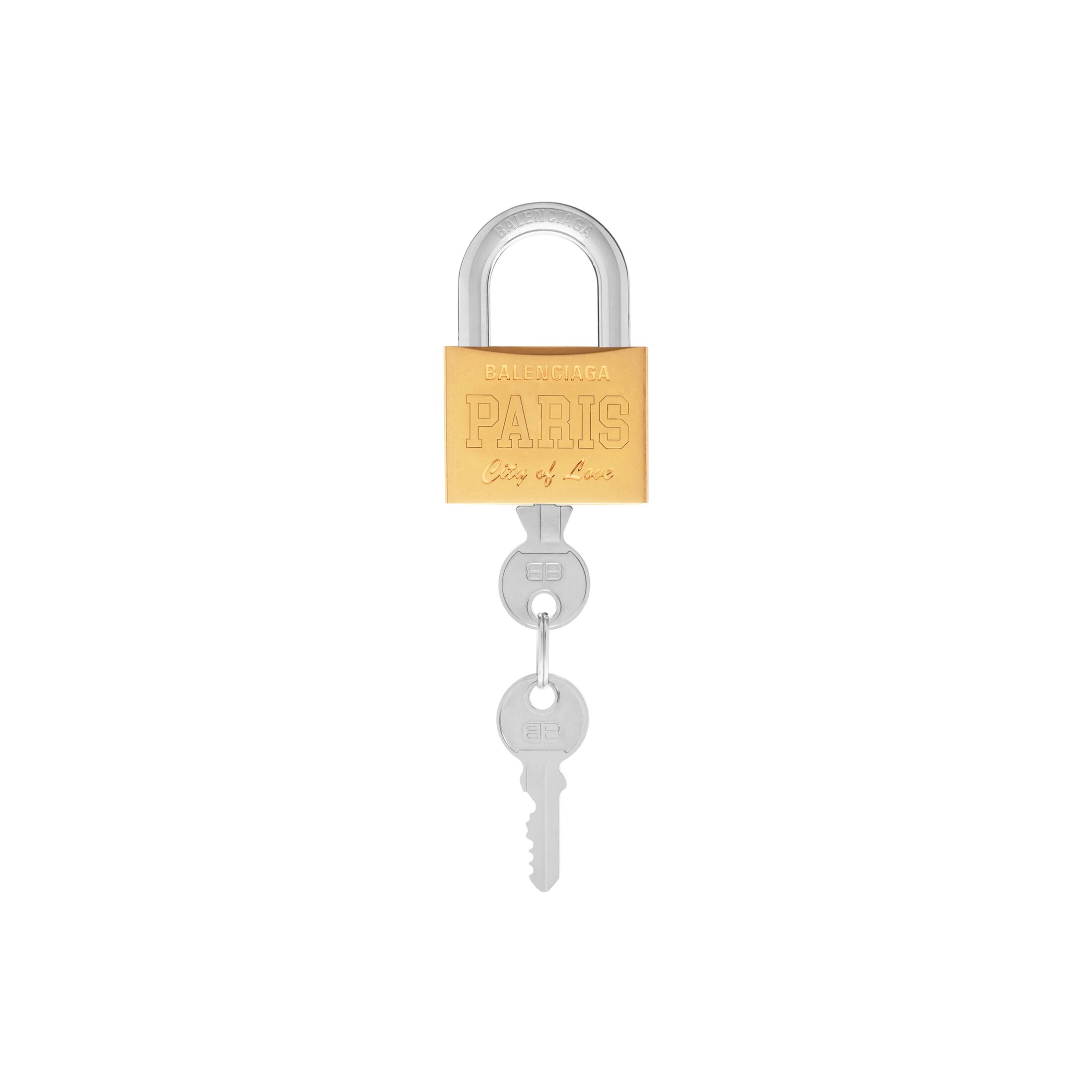 Balenciaga Bag Charm Padlock - Gold - Unisex - Steel, Zamak, Abs, Brass