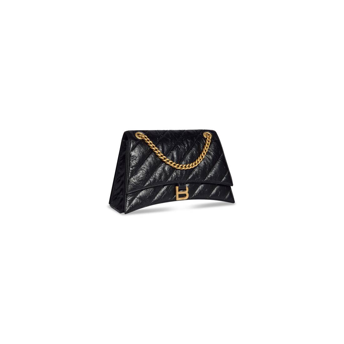 Balenciaga Women's Crush Medium Chain Bag Quilted - Black