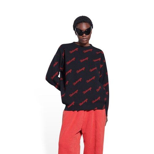 balenciaga logo sweater red