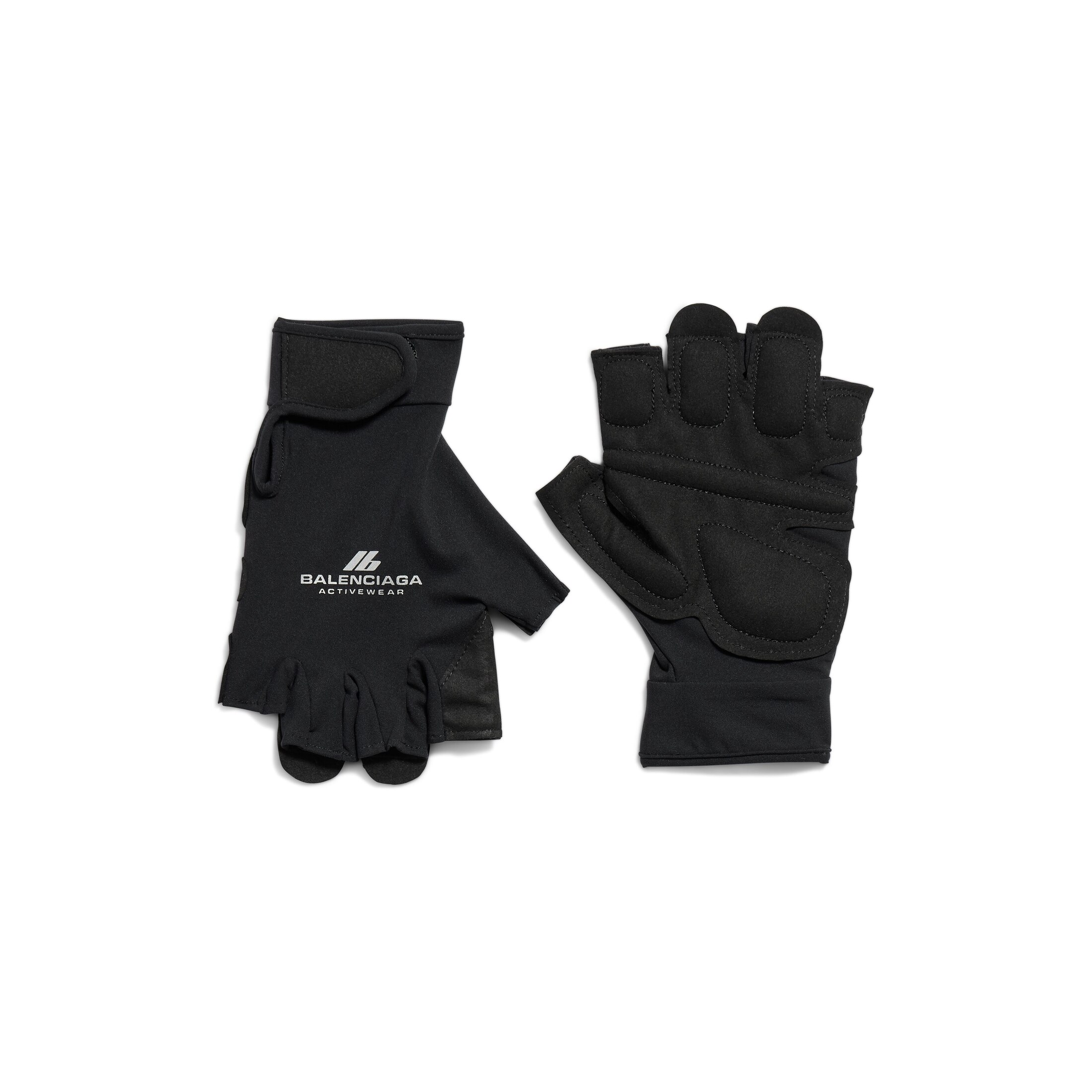 Balenciaga Activewear Open Finger Gloves - Black - Unisex - - Polyamide & Elastane