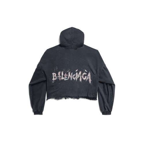 balenciaga nail polish cropped hoodie