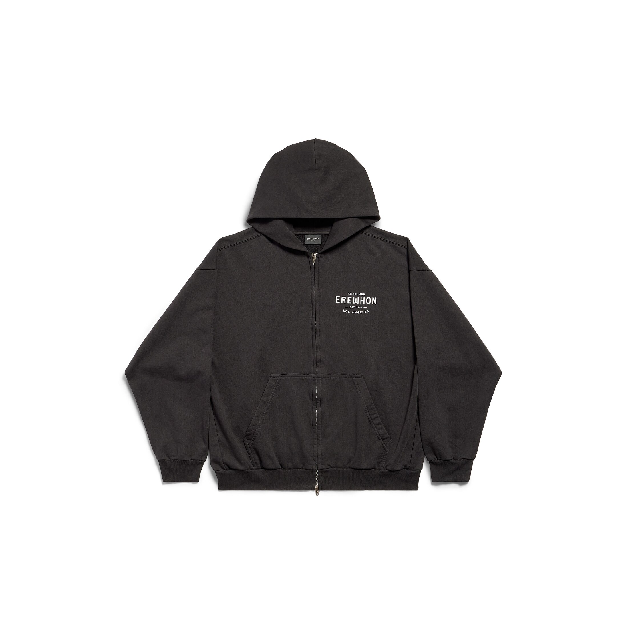 Balenciaga Erewhon Los Angeles Zip-Up Hoodie Medium Fit - Black - Unisex - S - Cotton