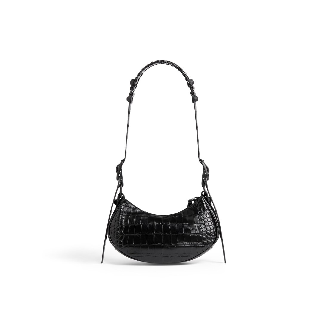 Balenciaga Women's Ville XXS Handbag Metalilzed Crocodile Embossed