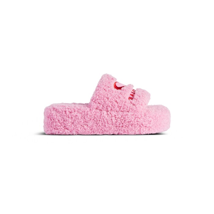 furry platform sandal