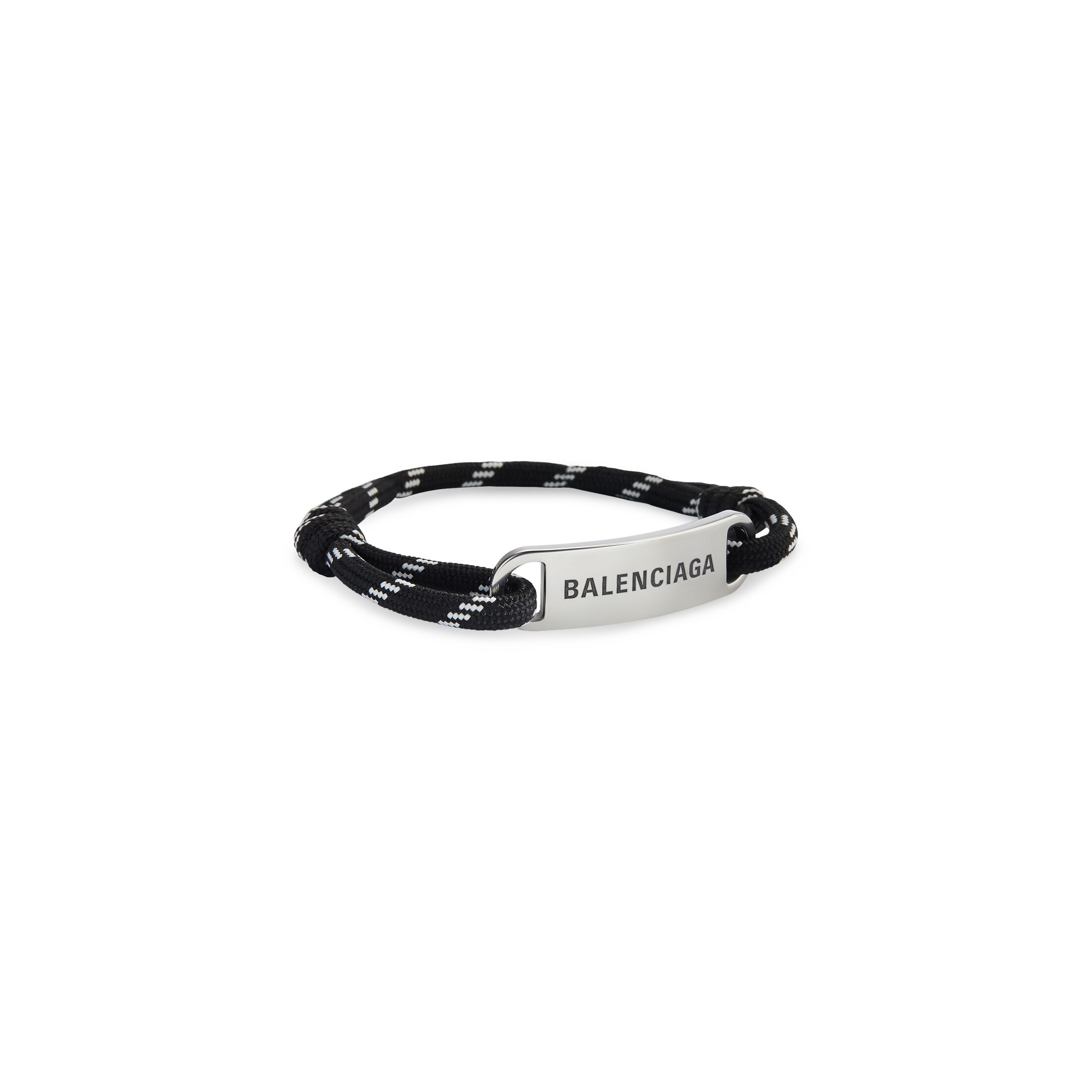 Balenciaga Plate Bracelet - Black - Man - Polyester, Brass, Cotton