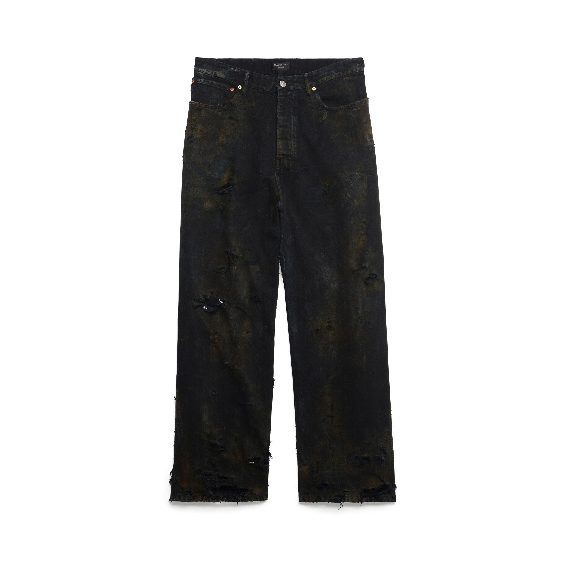 Balenciaga Pantaloni Baggy Super Destroyed - Nero - Uomo - XS - Cotone