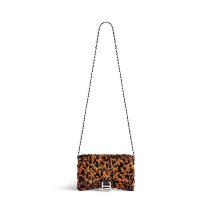 hourglass wallet on chain with leopard print