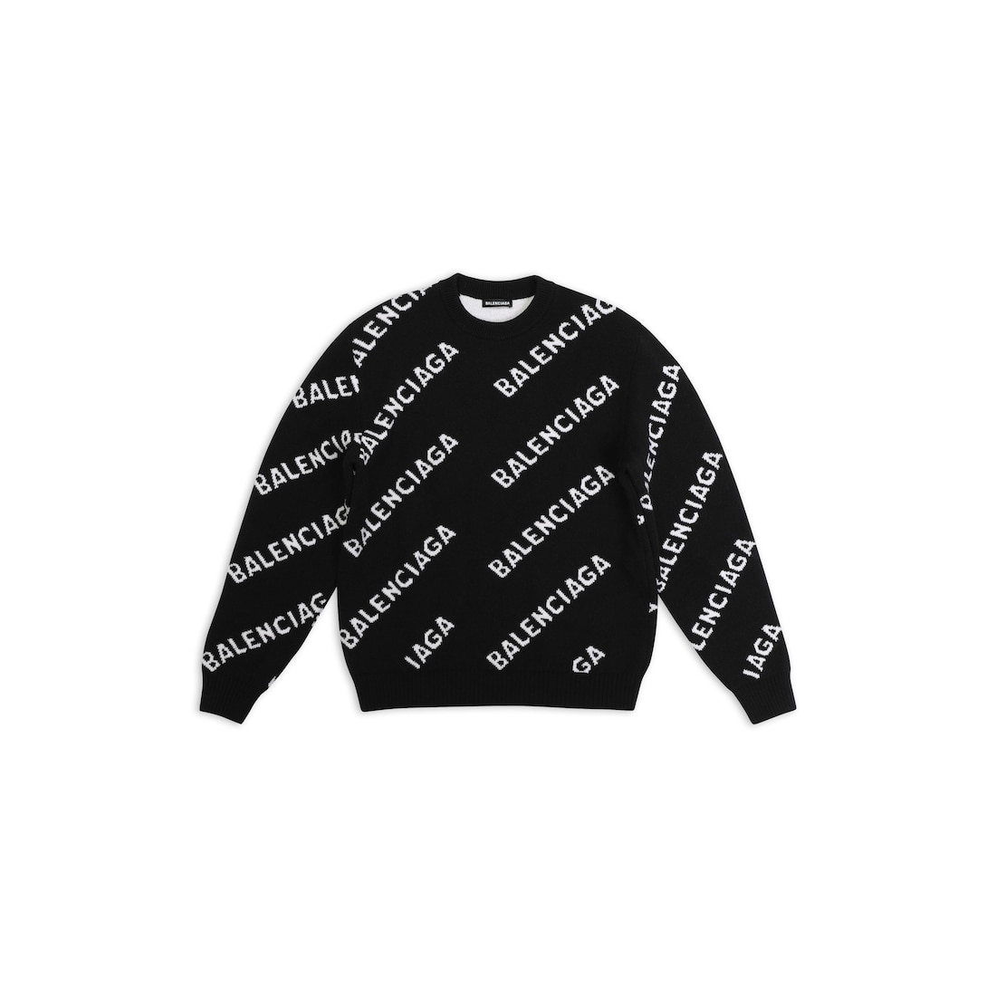 Men's Allover Logo Sweater in Black | Balenciaga US