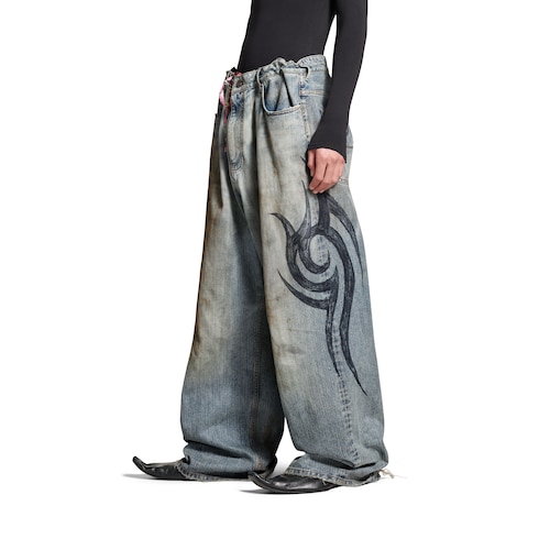 y2k stretched knee baggy pants