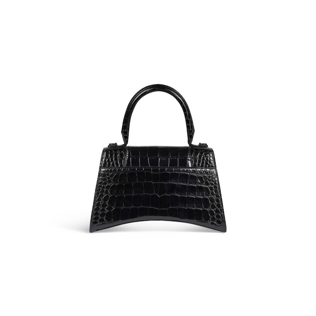 Balenciaga Hourglass Top Handle Bag Crocodile Embossed Leather XS