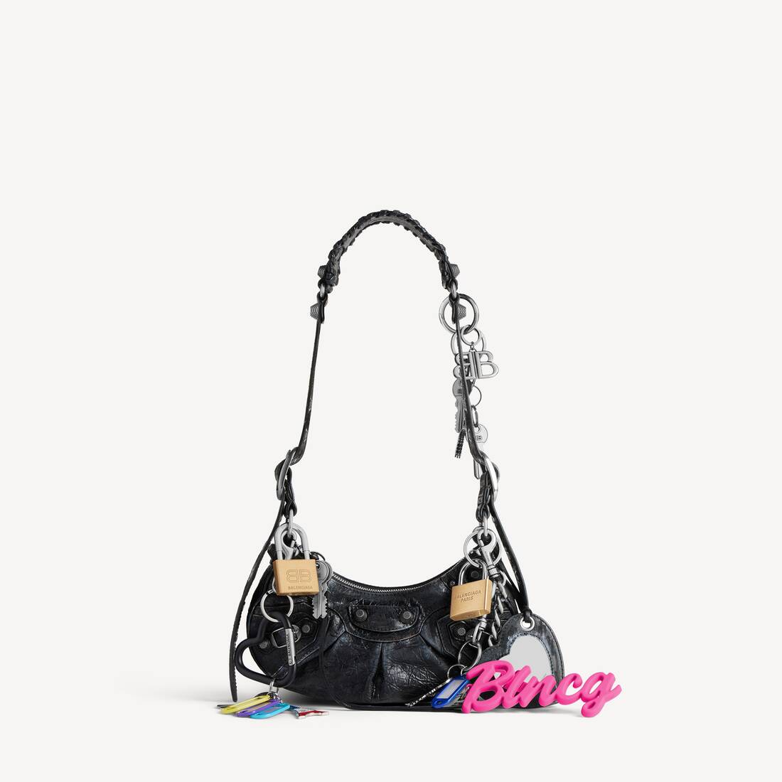 Women's Le Cagole Shoulder Bag Xs With Charms in Black