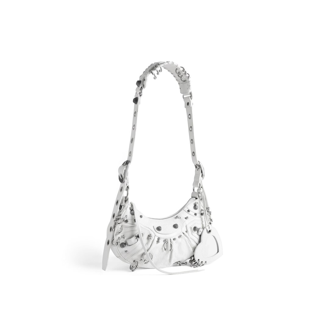 Women's Le Cagole Xs Shoulder Bag With Piercings in Optic White