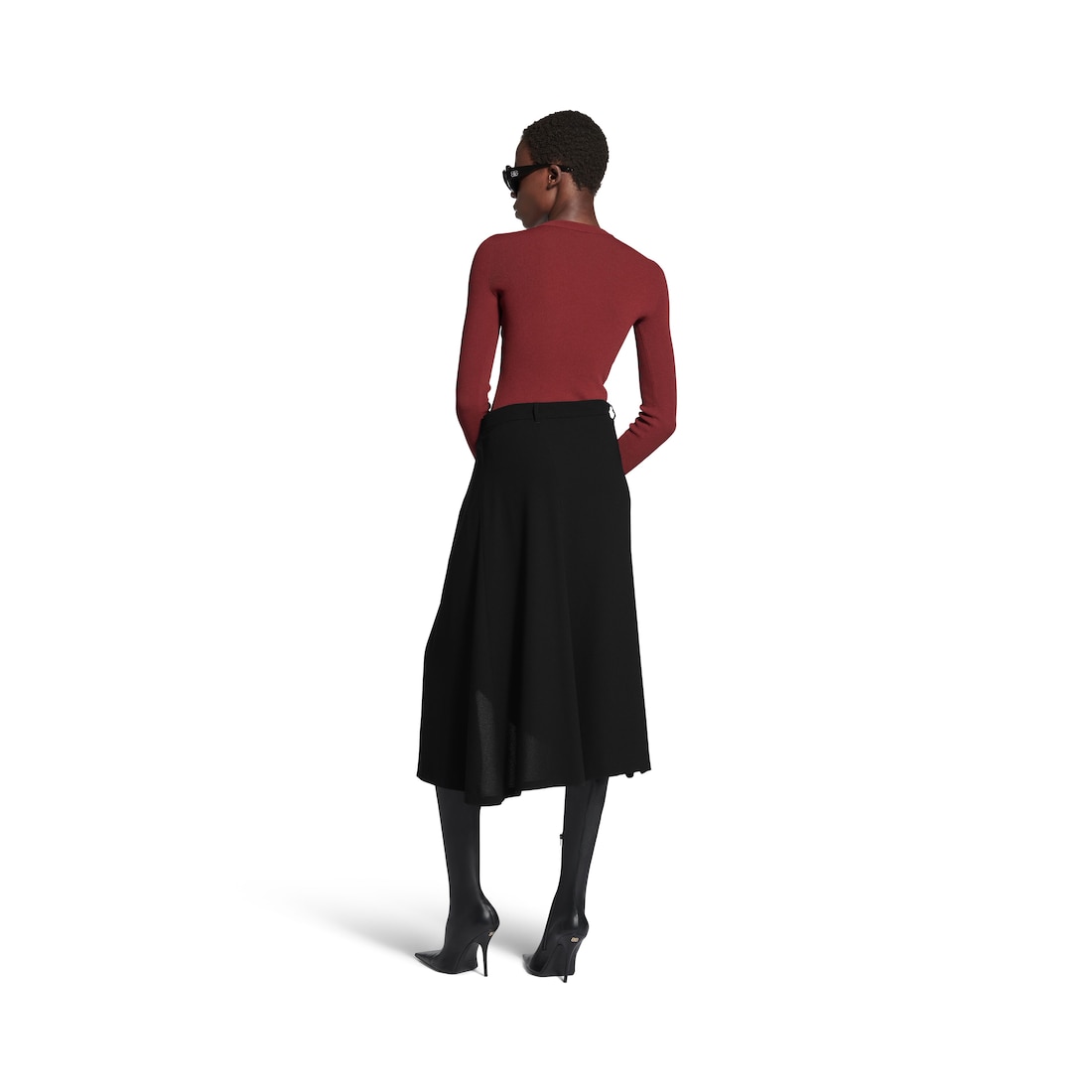 Women's Draped Tailored Skirt in Black | Balenciaga US