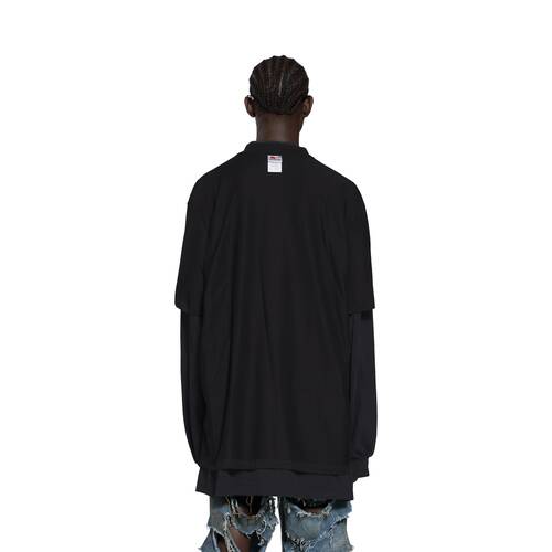 mirror balenciaga 더블 트롱프뢰유 오버사이즈 롱 슬리브 티셔츠