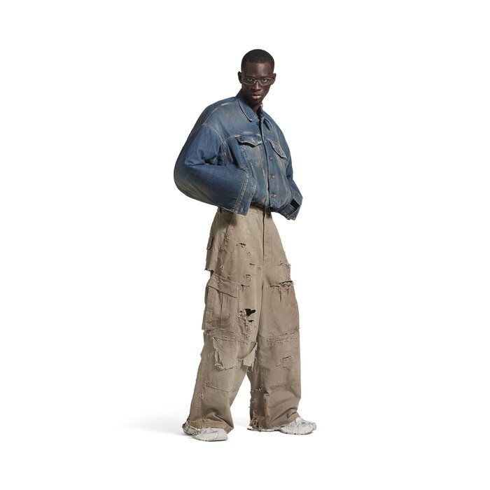 distressed large cargo pants