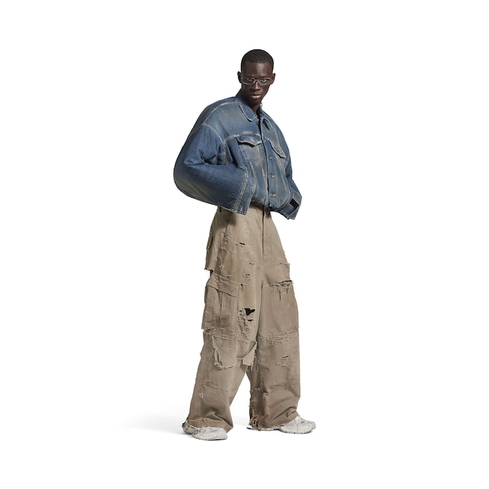 distressed large cargo pants