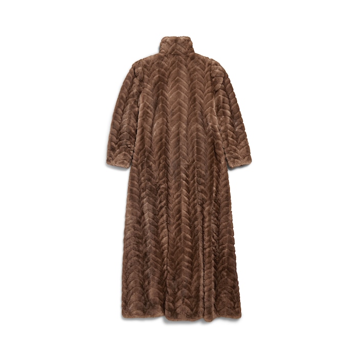 cappotto maxi in sintetica pelliccia