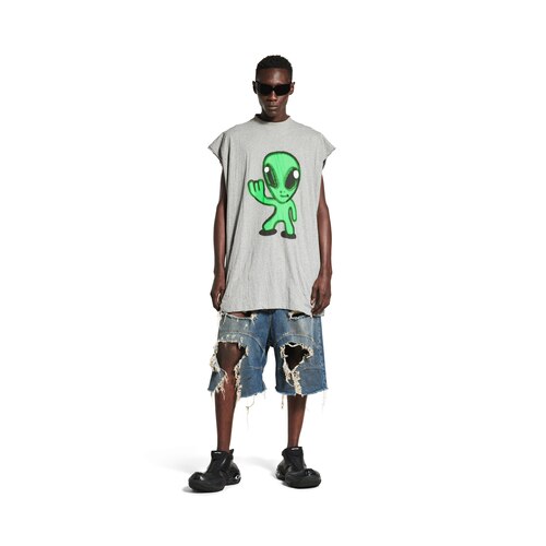 hi there + dripley sleeveless t-shirt