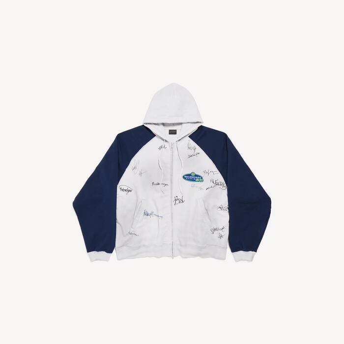 banana hoodie插肩廓形拉链连帽卫衣