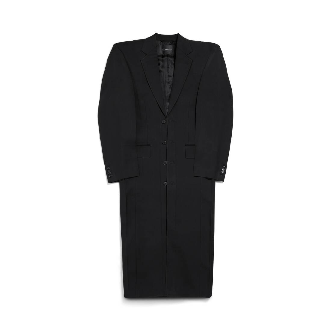 Cut Away Boxy Coat in Black | Balenciaga NL