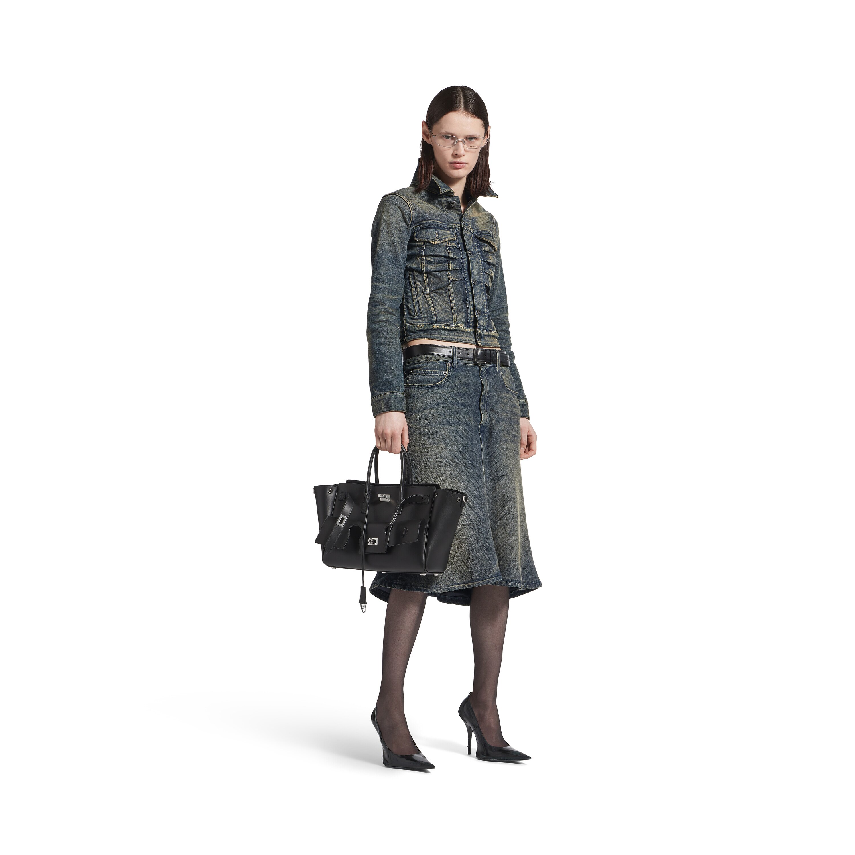 ブルー の ウィメンズ ルーシュ デニム ジャケット | Balenciaga